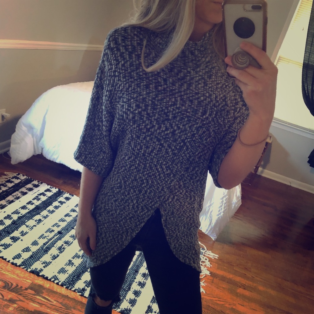 Mock next criss cross sweater top